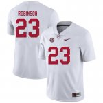 NCAA Men's Alabama Crimson Tide #23 Jahquez Robinson Stitched College 2021 Nike Authentic White Football Jersey KA17F36IU
